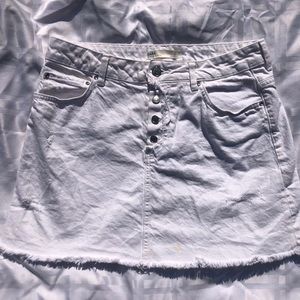 white denim zara skirt